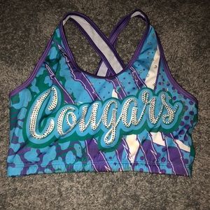 Purple cougars sports bra